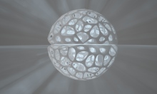 3D Voronoi skelet, kutija, sfera, lampa